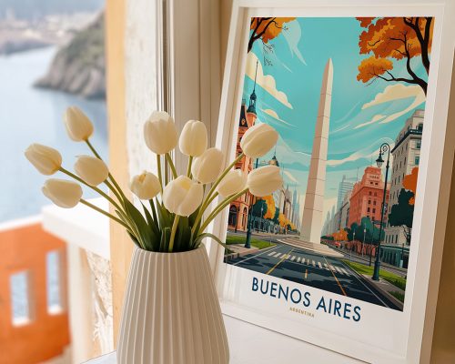 Alternative view of Buenos Aires Travel Poster - Argentina Cityscape