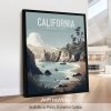 California State natural landscape illustration poster by ArtPrintsVicky
