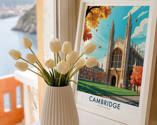 Alternative view of Cambridge Travel Print - UK Cityscape Wall Art
