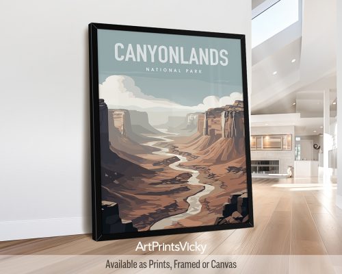Canyonlands Utah National Park vector illustration poster by ArtPrintsVicky