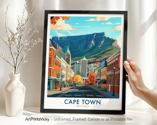 Cape Town Travel Poster - South Africa Wall Art