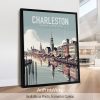 Charleston skyline in travel poster style and smooth colors by ArtPrintsVicky