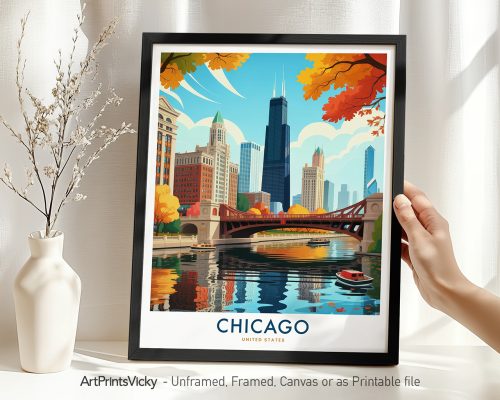 Chicago Skyline Travel Print