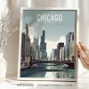 Chicago Travel Poster Wall Art by ArtPrintsVicky