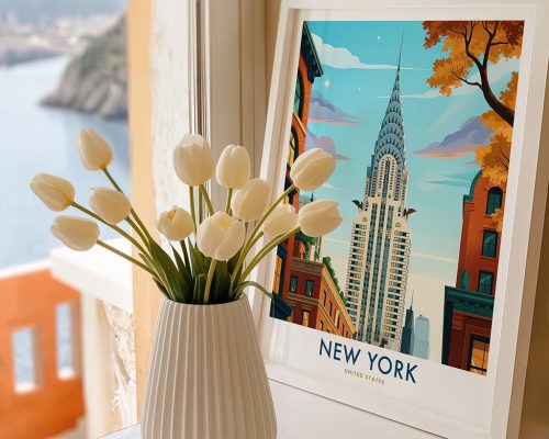 Alternative view of New York City Chrysler Building Travel Poster