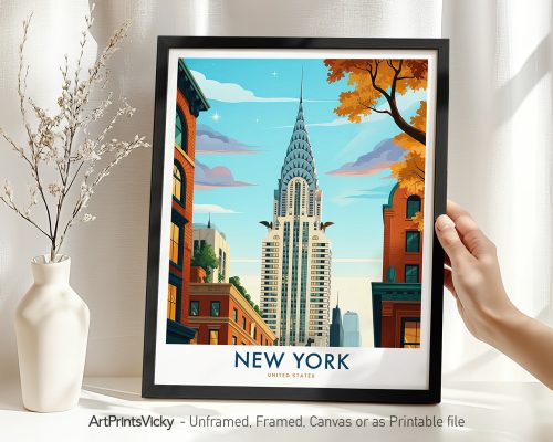 New York City Chrysler Building Travel Poster