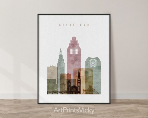 Cleveland Charm: Skyline Print in Watercolors