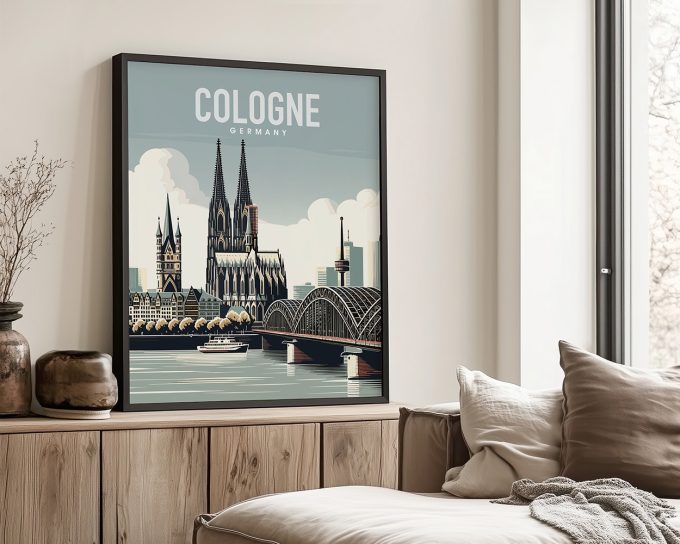 Art print featuring the Cologne Cathedral and city skyline with the title 'Cologne Germany'.