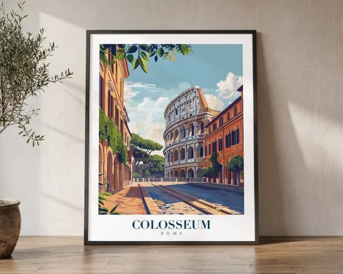 Colosseum – Rome Traditional Travel Poster | ArtPrintsVicky