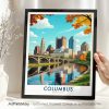 Columbus Ohio Travel Poster - Skyline Wall Art