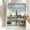 Copenhagen skyline in smooth colors travel art print by ArtPrintsVicky skyline in smooth colors travel art print by ArtPrintsVicky