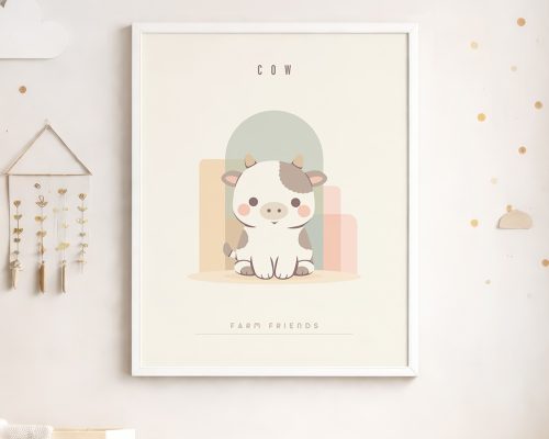 Alternative view of Cow Nursery Wall Art Print, Farm Animal Decor