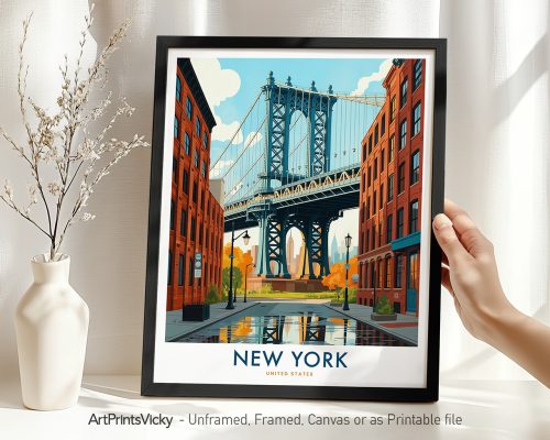 New York DUMBO Brooklyn Travel Poster