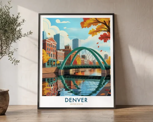 Denver Travel Poster — Vintage Wall Art Print 1 | ArtPrintsVicky