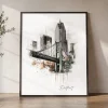 Detroit Skyline Drawing Wall Art Print | ArtPrintsVicky