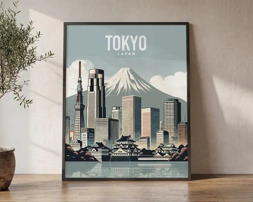 Discover Tokyo Stylized Travel Poster | ArtPrintsVicky