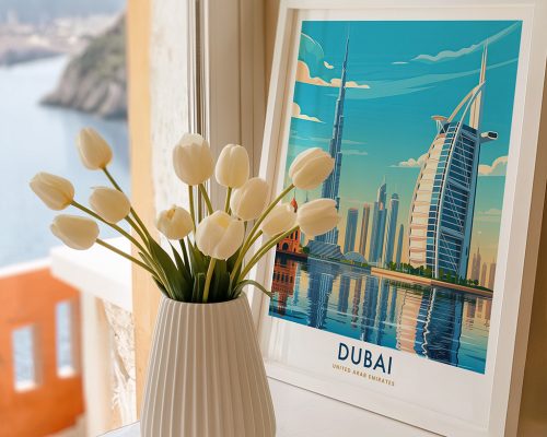 Alternative view of Dubai Skyline Travel Print - Cityscape Poster