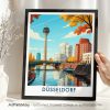 Düsseldorf Skyline Travel Poster - Wall Art