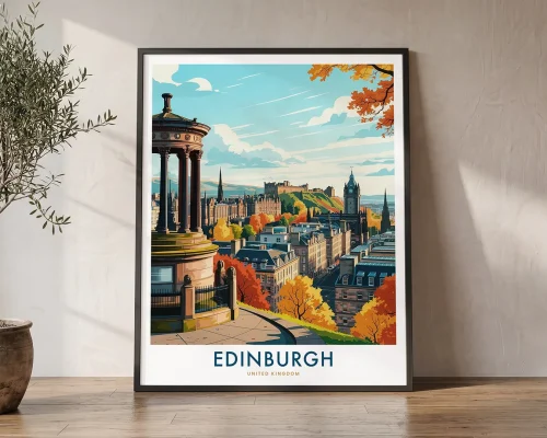 Edinburgh Travel Print – Cityscape Poster | ArtPrintsVicky