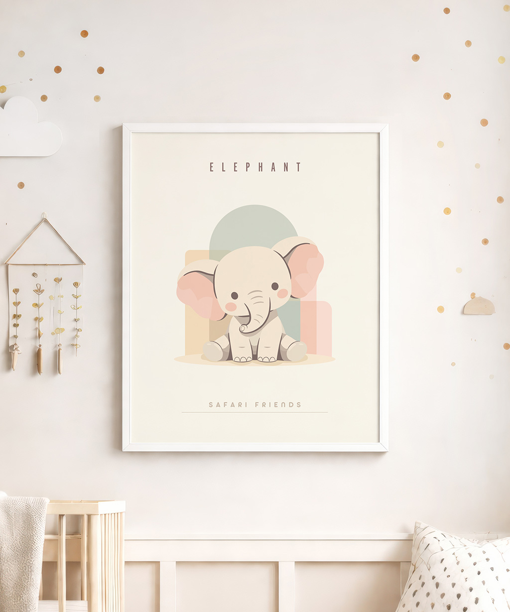 Elephant Nursery Print, Safari Wall Art Decor - Image 2
