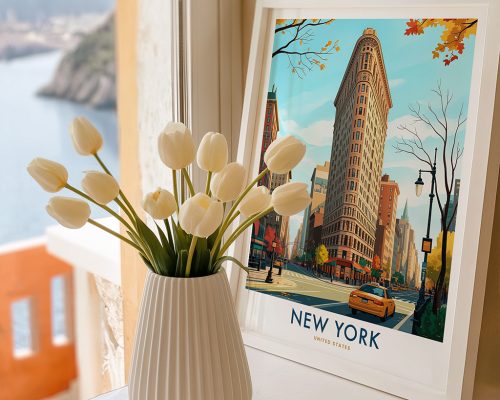 Alternative view of New York City Flatiron Building Travel Poster