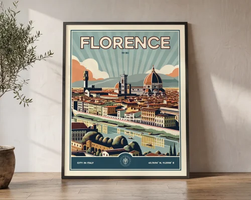 Florence Travel Poster — Vintage Wall Art Print | ArtPrintsVicky