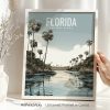 Florida State natural landscape illustration poster by ArtPrintsVicky