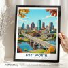 Fort Worth Skyline Travel Print - Texas Poster