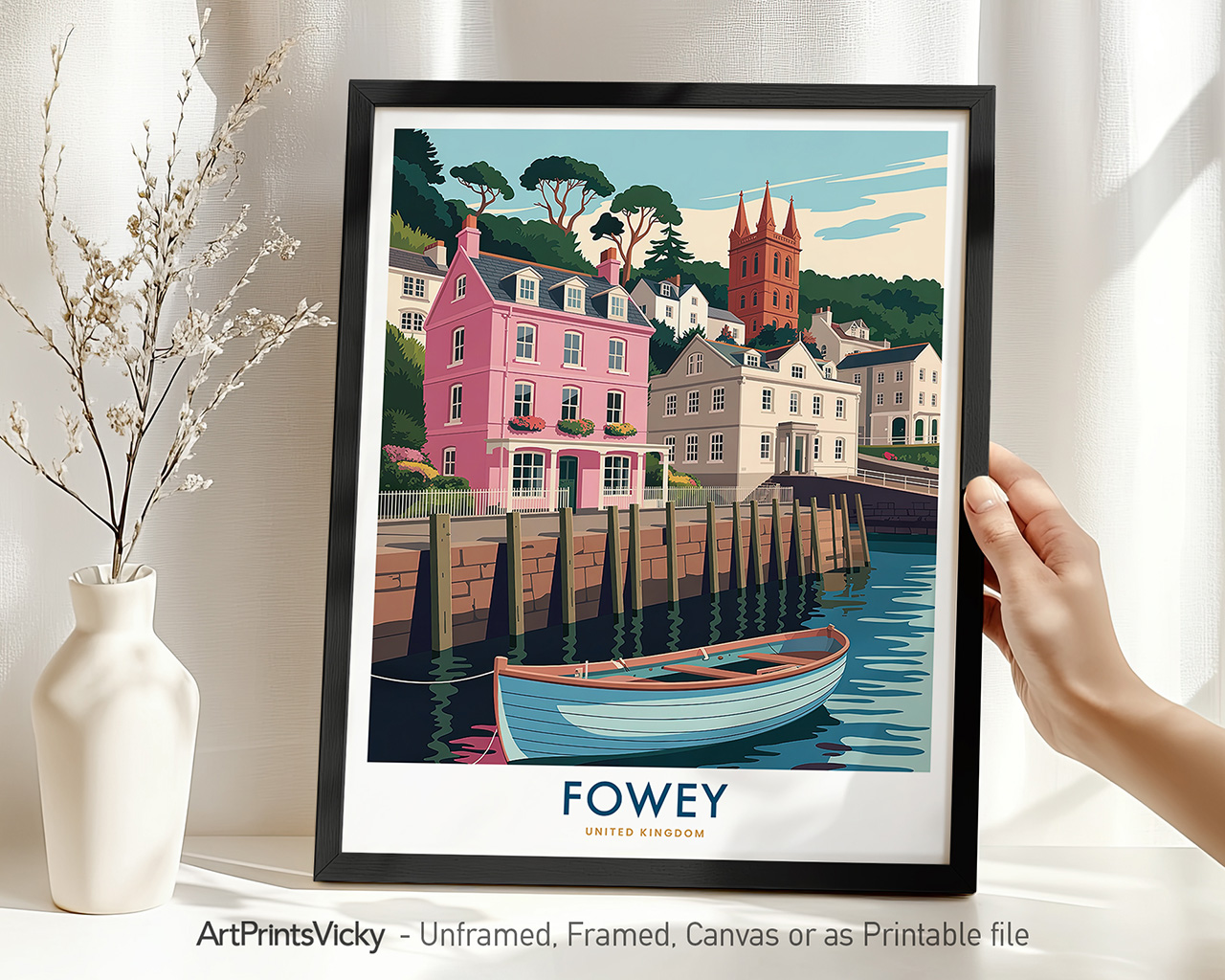Fowey Cornwall England Travel Print
