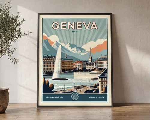Geneva Travel Poster — Vintage Wall Art Print
