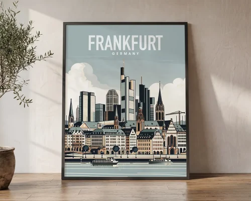 German Gateway Frankfurt Travel Poster | ArtPrintsVicky