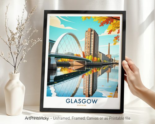 Glasgow Scotland Travel Print - Cityscape Poster