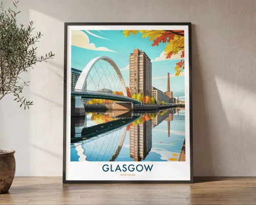 Glasgow Travel Poster — Vintage Wall Art Print 1 | ArtPrintsVicky