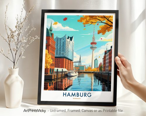 Hamburg Germany Travel Poster - Wall Art Print