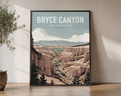 Hoodoos of Bryce a Canyon Reimagined Poster | ArtPrintsVicky