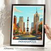 Indianapolis Skyline Travel Poster - Wall Art