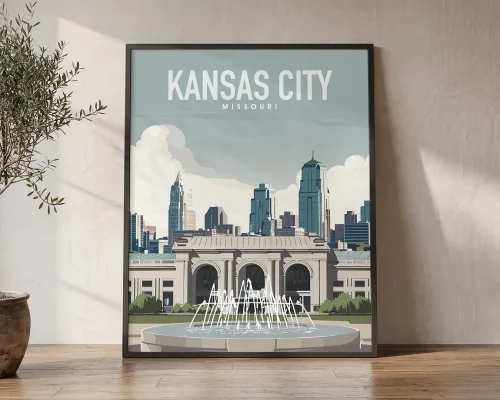 Kansas City Travel Poster — Vintage Wall Art Print 2 | ArtPrintsVicky