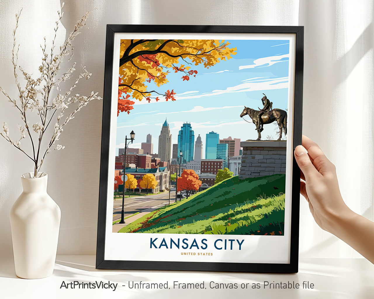 Kansas City Travel Print - Cityscape Wall Art