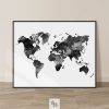 Map art black and white poster