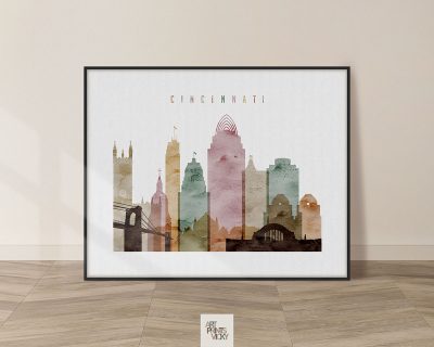 Cincinnati poster watercolor 1 landscape
