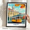 Lisbon Travel Poster - Portugal Cityscape Print