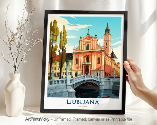 Ljubljana Slovenia Travel Poster - Art Print