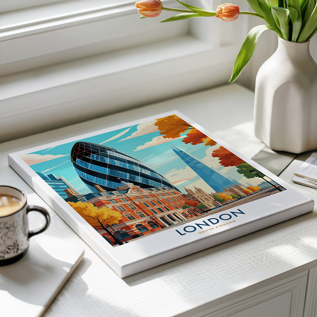 London Skyline Travel Print - Cityscape Poster - Image 4