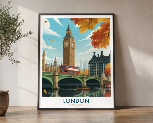 London Big Ben Travel Poster — Wall Art Print | ArtPrintsVicky