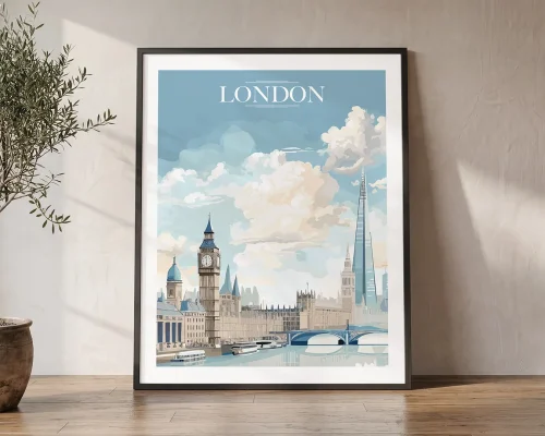 London Cityscape Wall Art Print — Classic Poster | ArtPrintsVicky