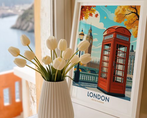 Alternative view of London Travel Poster - Landmarks Art Print