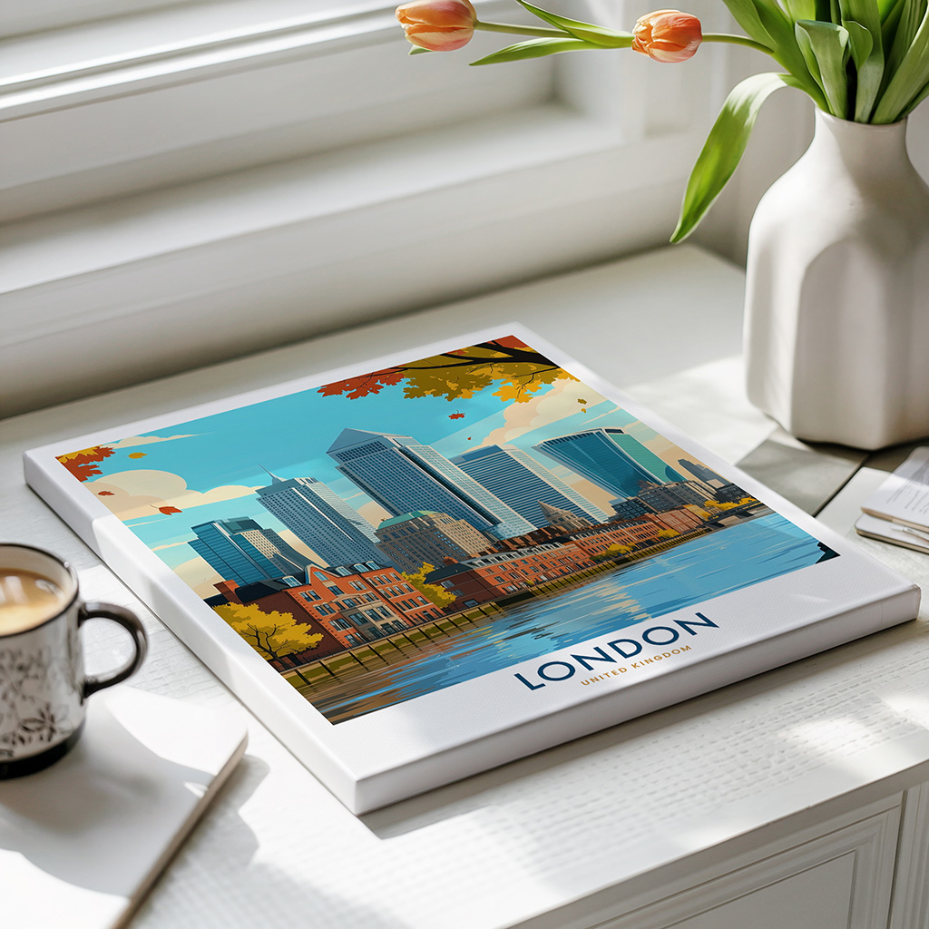 London Canary Wharf Skyline Travel Print - Image 4