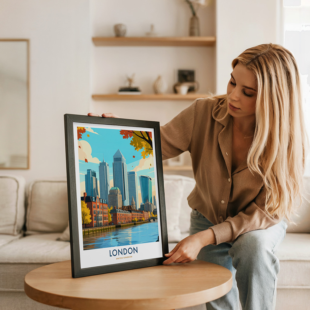 London Canary Wharf Skyline Travel Print - Image 5