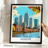 London Canary Wharf Skyline Travel Print