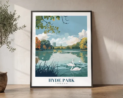 London Hyde Park Travel Poster — Classic Wall Art Print | ArtPrintsVicky